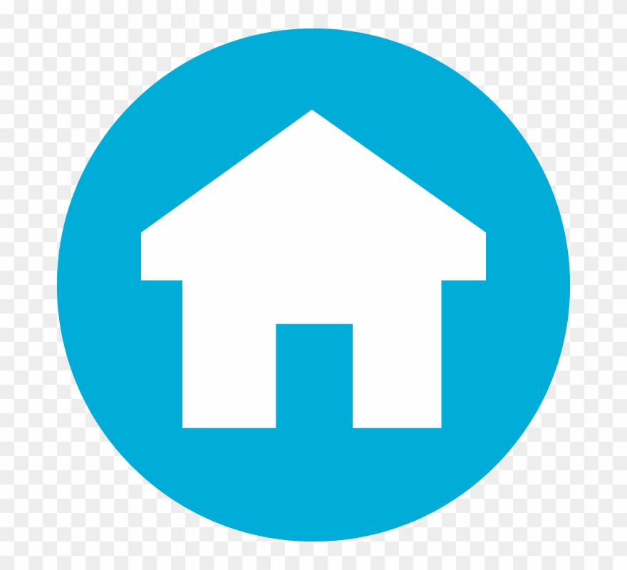 Hfh Icon House Bluecircle - Youtube Round Icon Blue Clipart