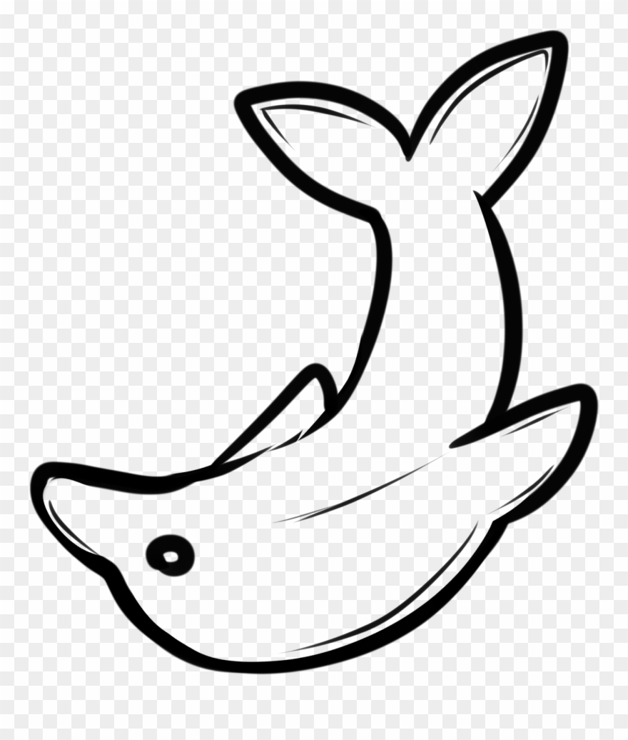 Dolphin1 - Line Art Clipart