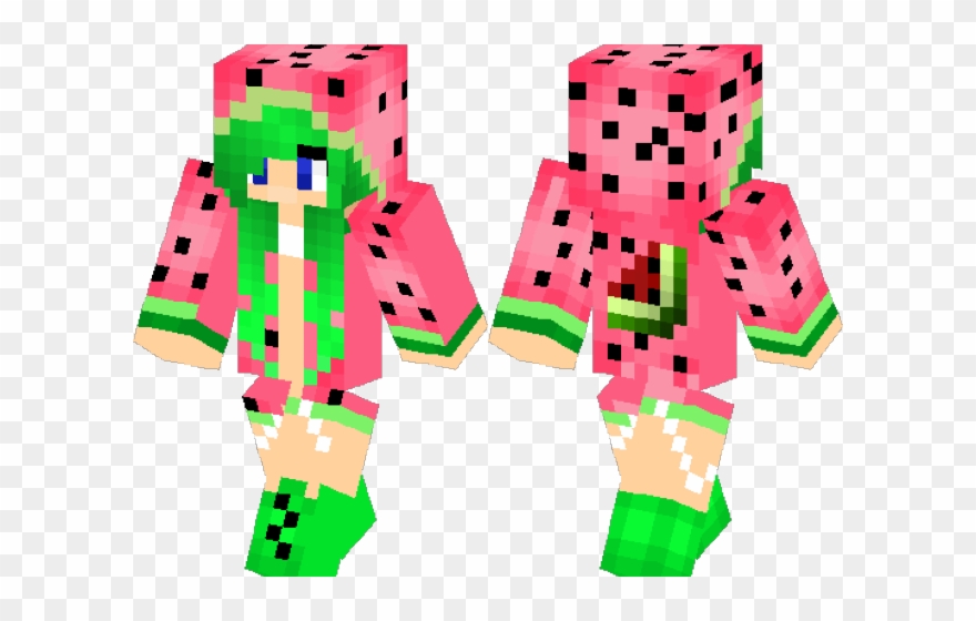 Watermelon Clipart Skin - Minecraft Skin Girl - Png Download