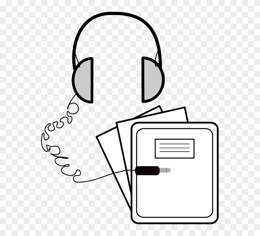 Notebook-earphones - Head Phones Clipart