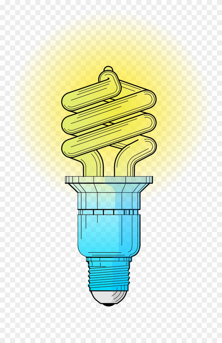 Compact Fluorescent Lamp - Fluorescent Light Bulb Cartoon Clipart