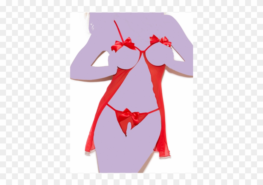 Spicy Holiday Mesh Open Cup Babydoll - Illustration Clipart