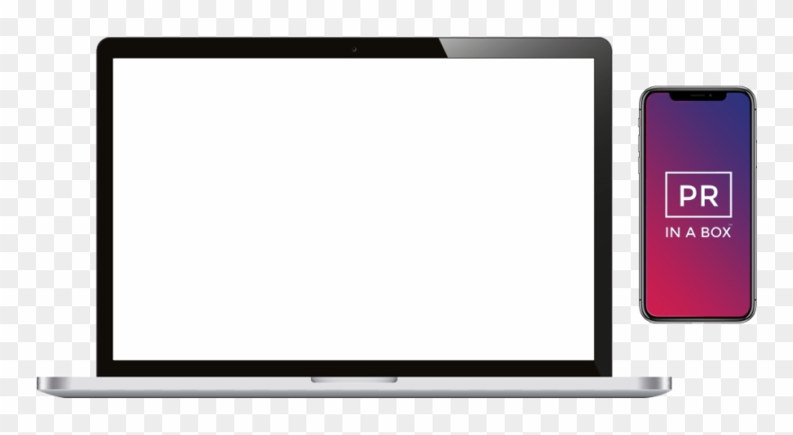Laptop And Phone Displaying Pr In A Box Dashboard - Display Device Clipart
