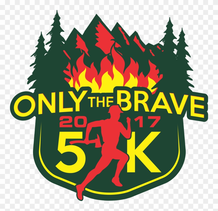 Only The Brave 5k Run - Emblem Clipart