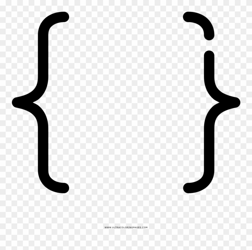 Brackets Coloring Page - Colchete Desenho Clipart