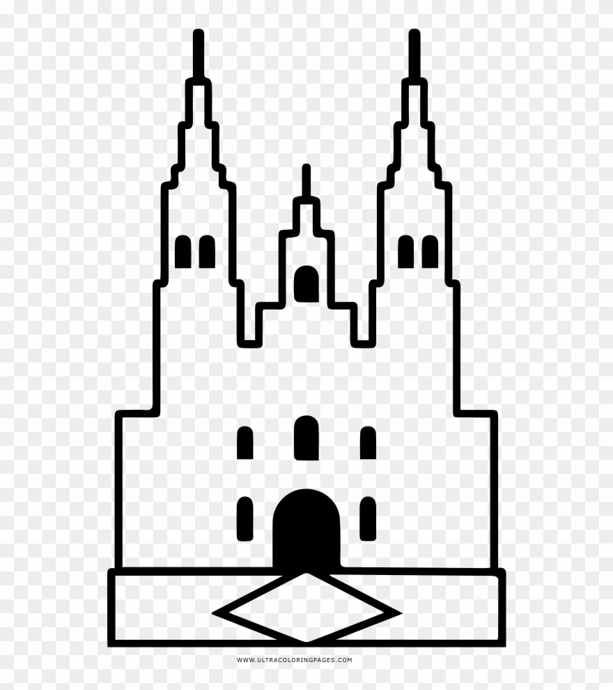 Cathedral Coloring Page Clipart