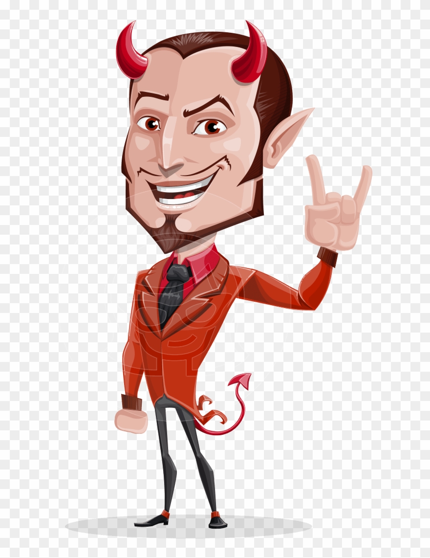 Devil With Horns Cartoon Vector Character Aka Stanley - Stylish Devil Clipart