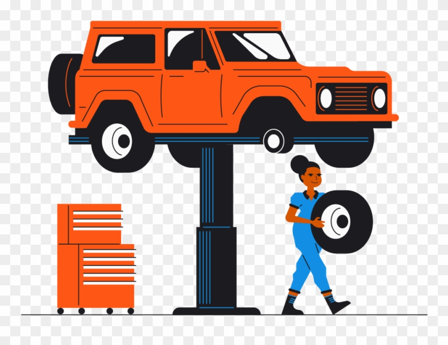 Blog Carrepair Mechanicillustration Jh V1 - Off-road Vehicle Clipart