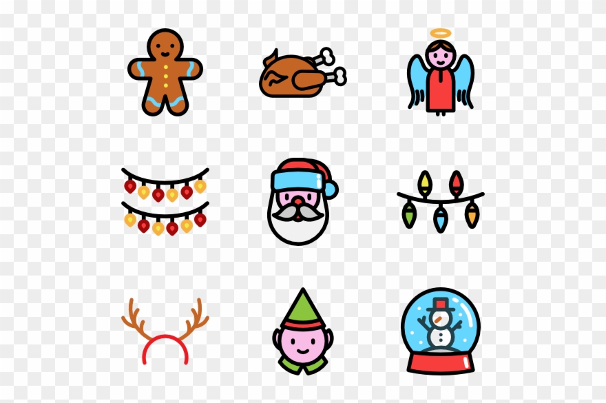 Linear Christmas Ornaments - Christmas Decorations Icon Png Clipart