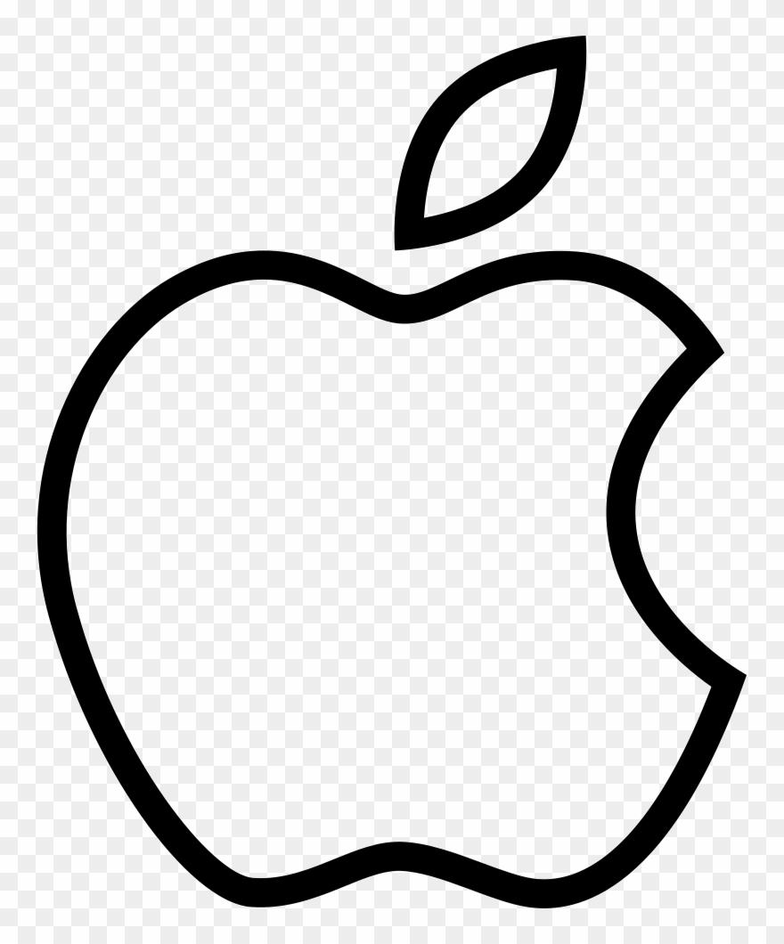 Png File Svg - Apple Logo White Transparent Outline Clipart