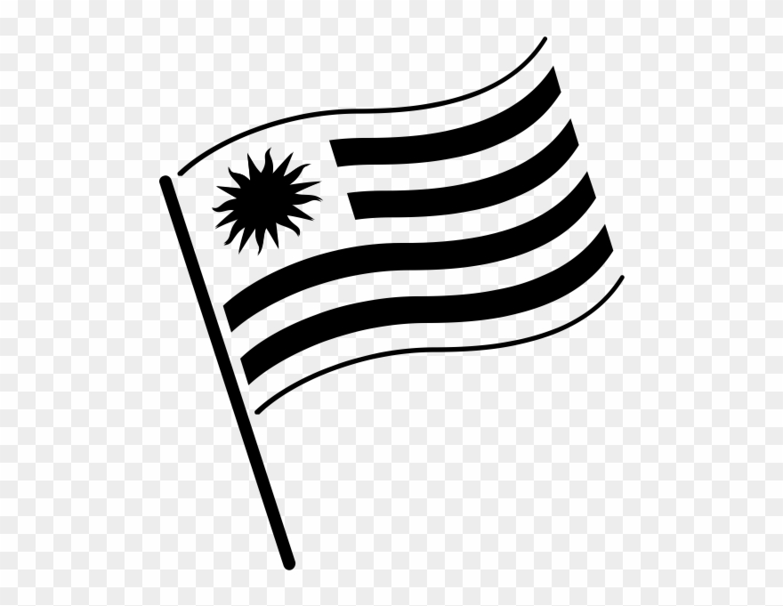 Flag Of Uruguay , Png Download - Malaysia Flag Black And White Clipart Transparent Png