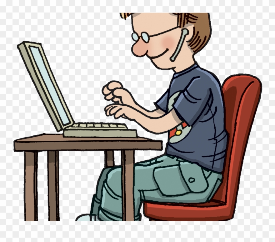 Typing Cliparts - Typing On Computer Png Transparent Png