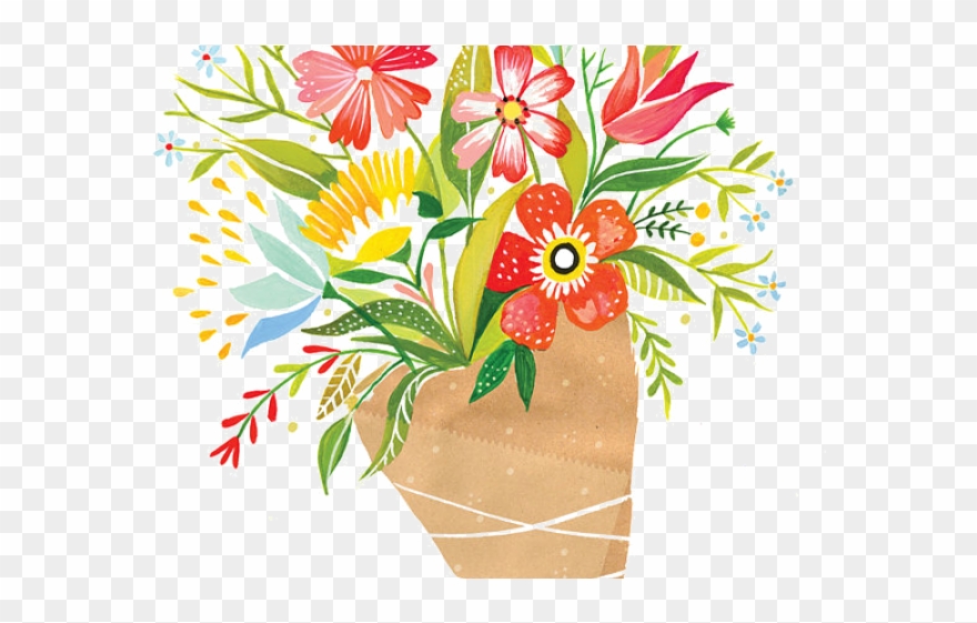 Bouquet Clipart Wild Flower - Flower Bouquet Watercolor Png Transparent Png