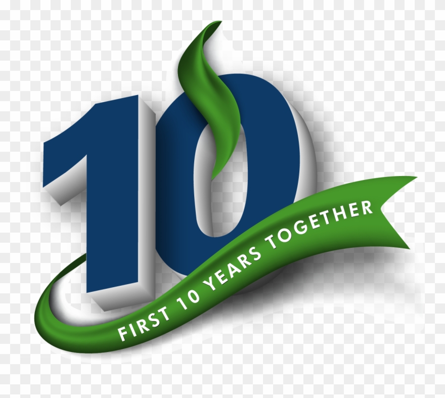 First 10 Years Together - 10 Anniversary Logo Png Clipart