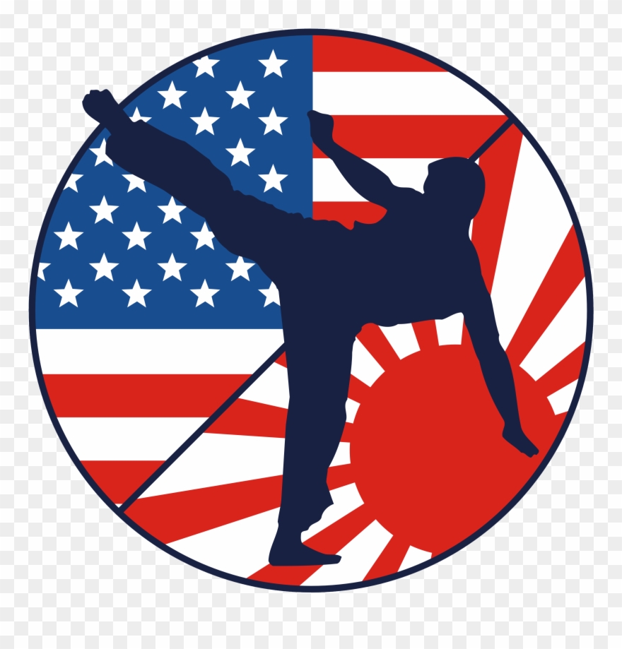 American Blackbelt Home Ⓒ - American Flag Circle Logo Clipart