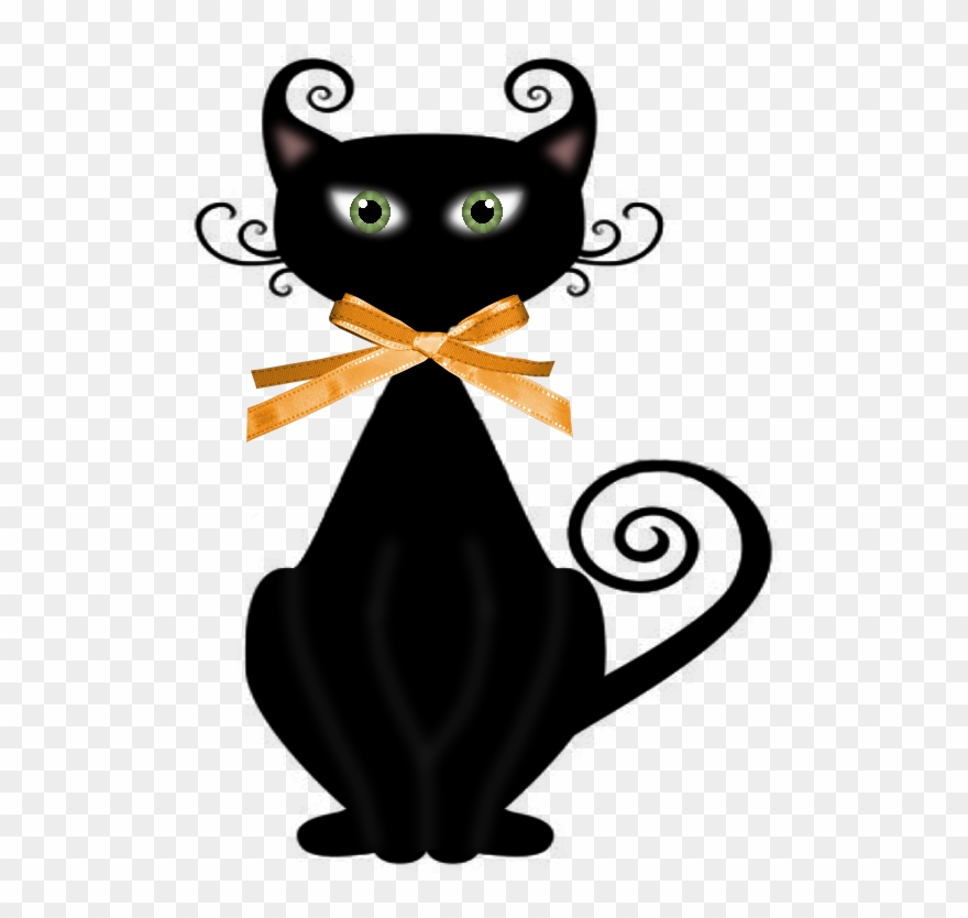 Halloween Clipart, Black Cats, Witches, Art Work, Clip - Gato De Bruxa - Png Download