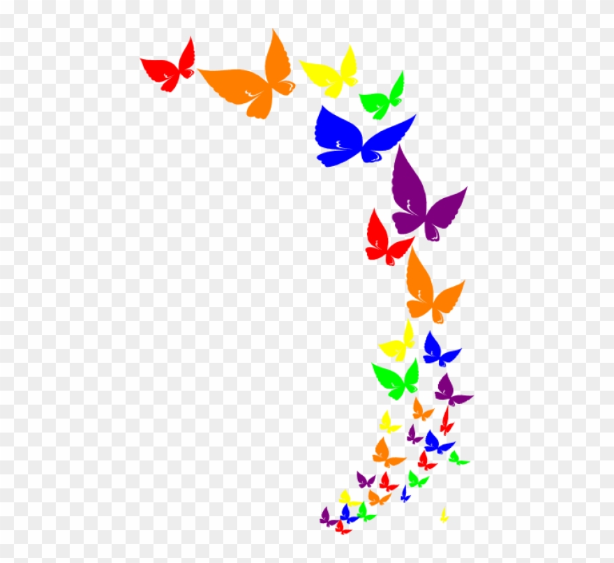Free Png Rainbow Butterfly - Butterfly Border Clipart Png Transparent Png