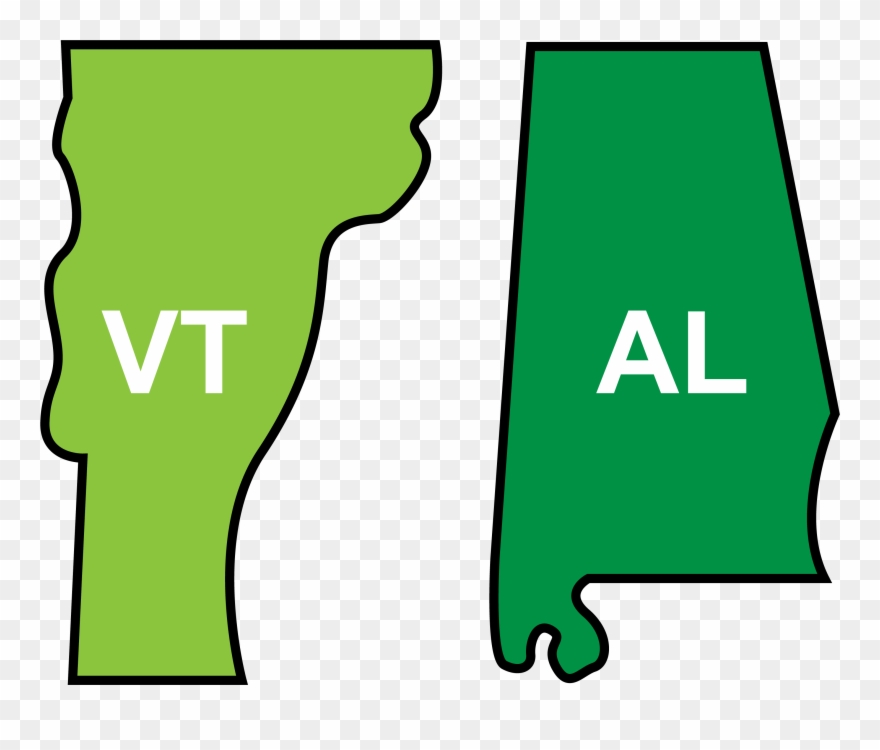 Outline Of Vermont And Alabama Clipart