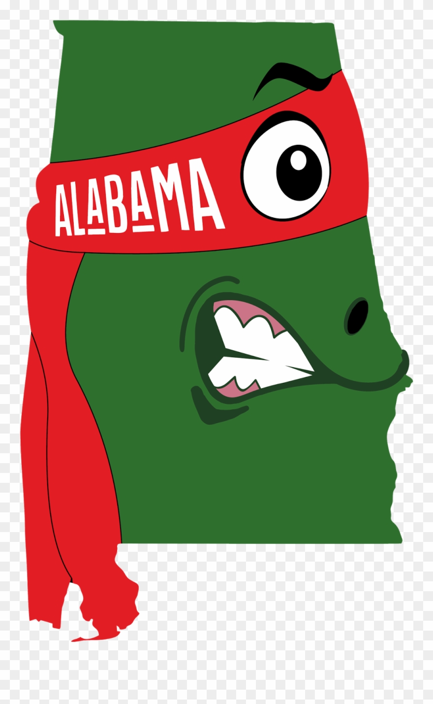 A Funny Outline Map Of Alabama - Alabama State Regions Clipart