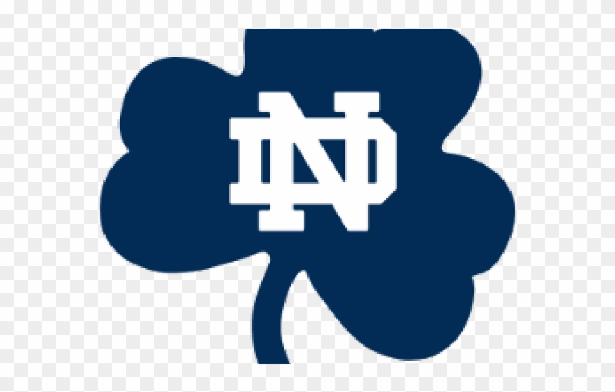 Clover Clipart Notre Dame - Notre Dame Shamrock - Png Download