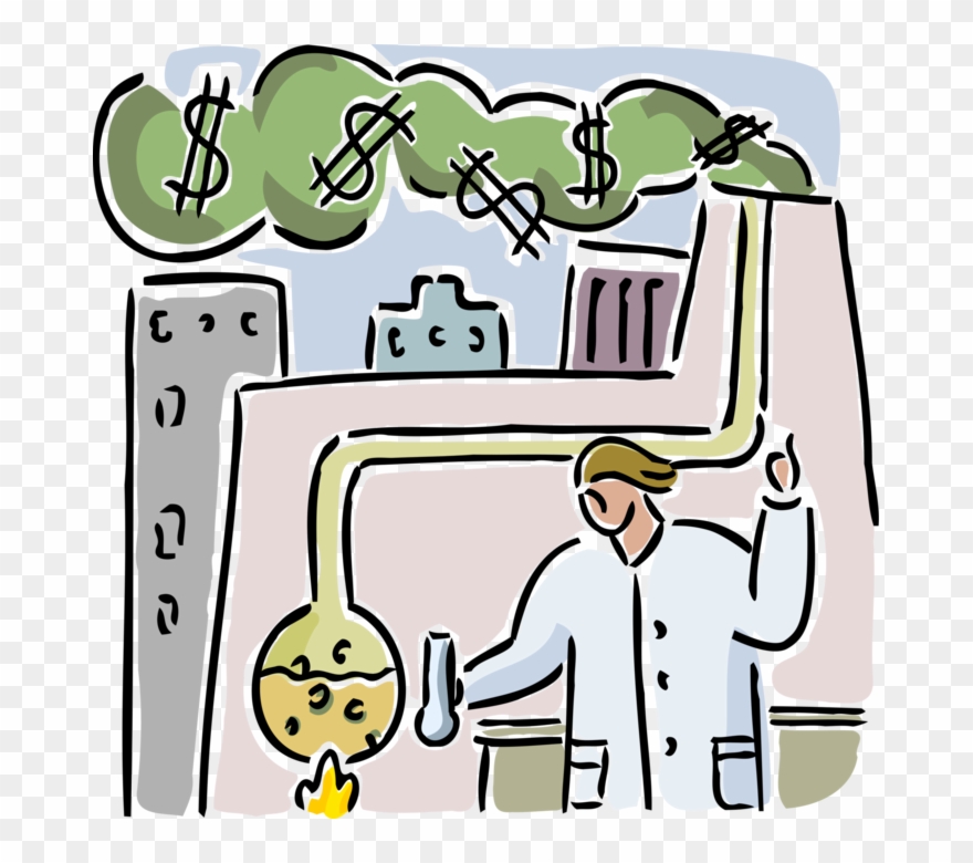 Vector Illustration Of Chemist Technician In Chemistry Clipart