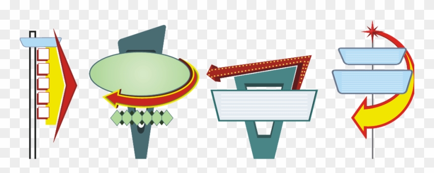 Vintage 50s Signs - Las Vegas Marquee Sign Clipart