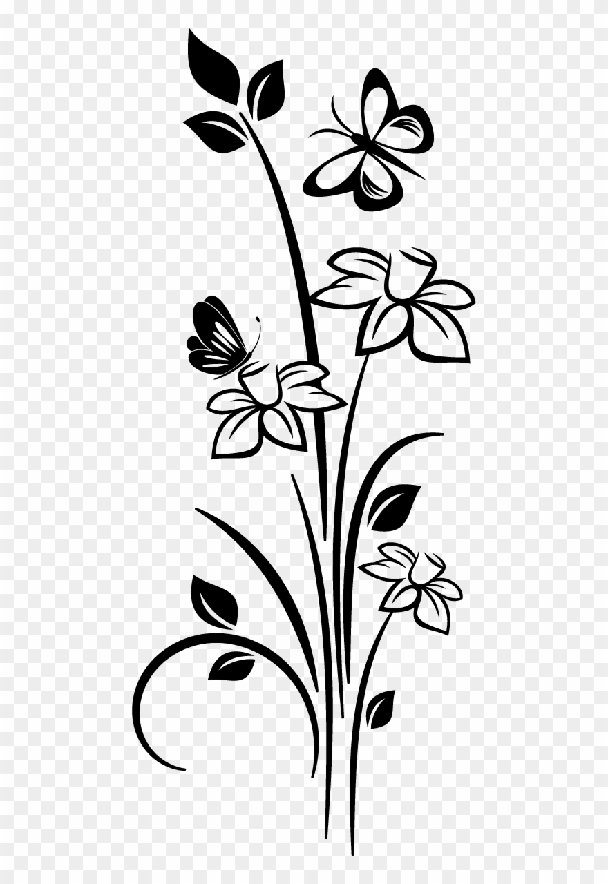 Alt1 Mural Floral, Stencil Templates, Stencils, Cricut - Adesivo Floral Para Porta De Vidro Clipart