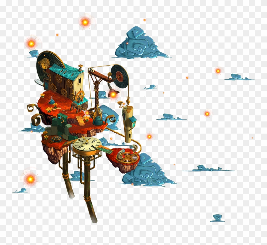 Clockwork Town Isle - Illustration Clipart