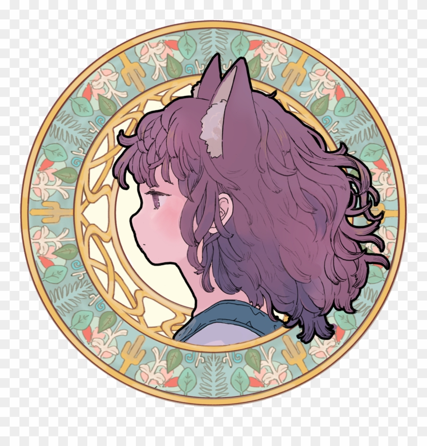 ボサふわねこ / Unkempt Cat Girl - Circle Clipart