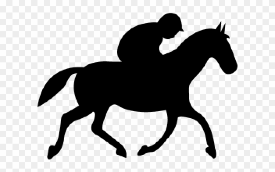 Horse Riding Clipart Equine - Horse Jockey Silhouette - Png Download