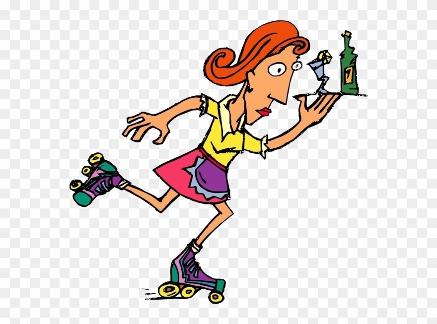 Old Women Skating Clipart