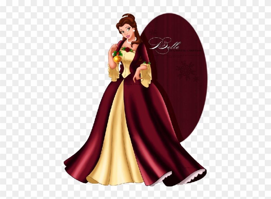 Princess Belle Cartoon Clipart Png Wonder Disney Princess - Beauty And The Beast Xmas Transparent Png