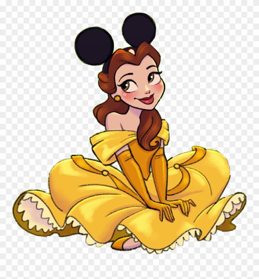 Disney Belle Mickeyears Cute Drawing ❤ Xxxfreetoedit Clipart