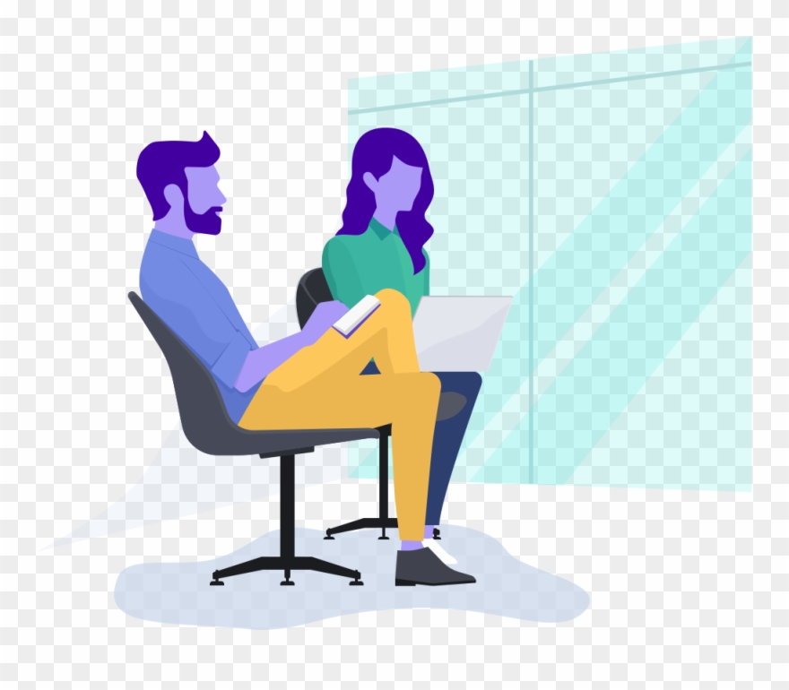 Coworkers Looking At A Computer Screen Together - Sitting Clipart