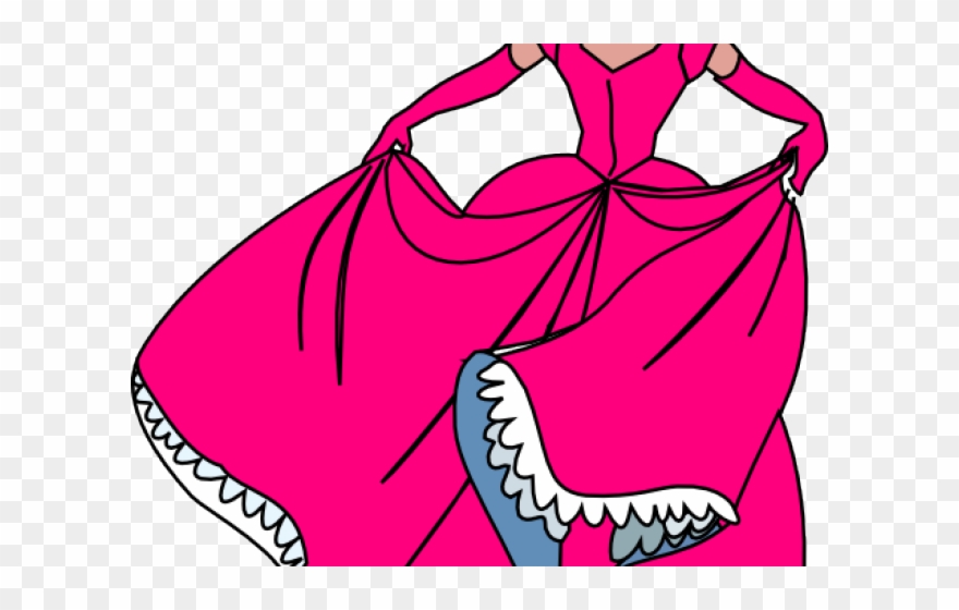 Pink Dress Clipart Evening Gown - Png Download