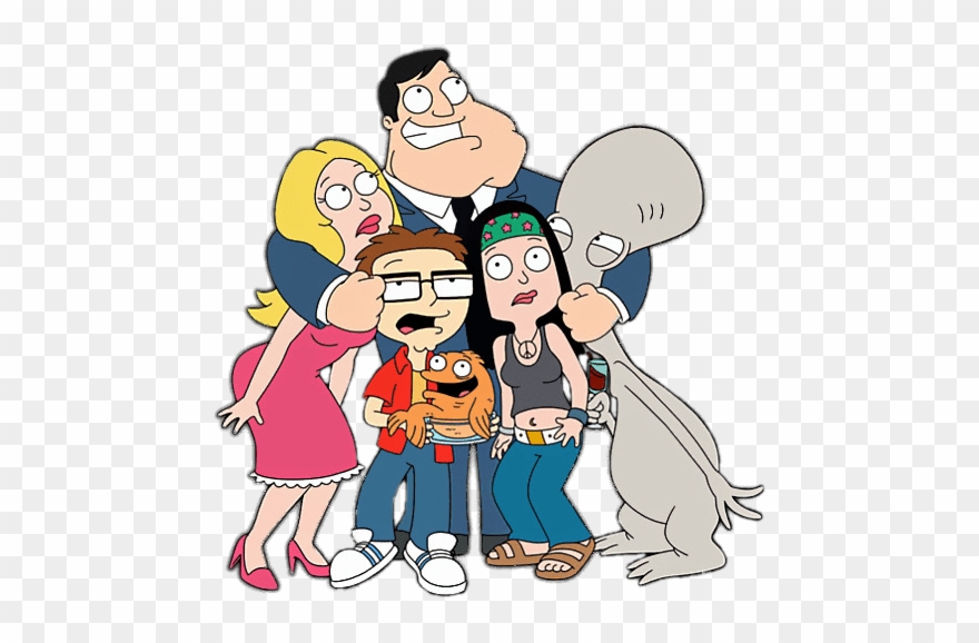 American Dad Stan Smith Hugging Family - Family Guy Simpsons American Dad Clipart