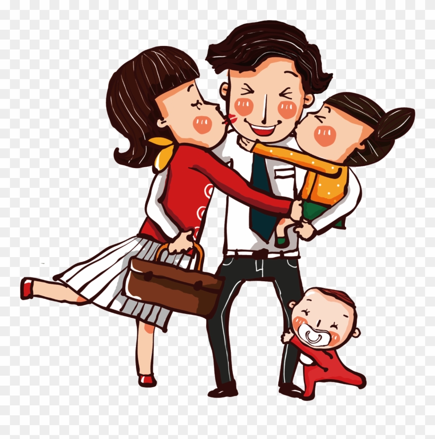 Hand Drawn Cartoon Family Decoration Vector - 相亲 相爱 一家 人 Clipart