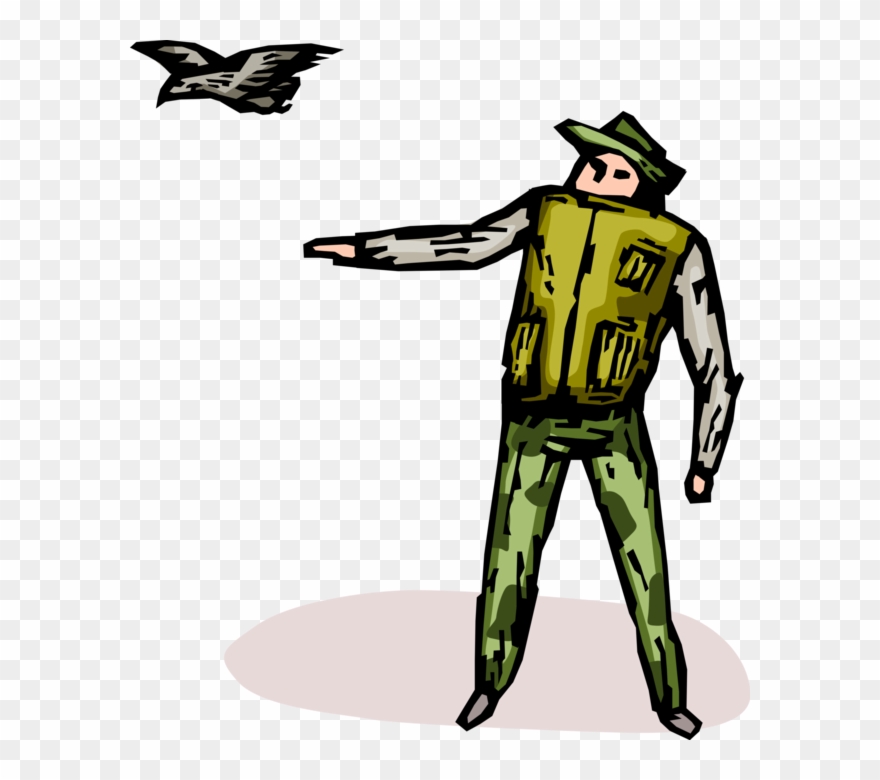 Vector Illustration Of Falconry Falconer Hunter Hunting - Illustration Clipart