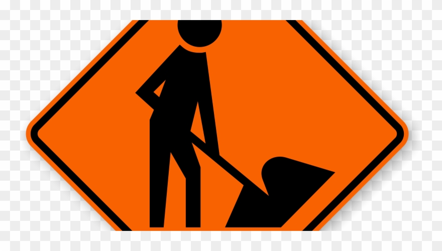 Construction Sign With Flags Clipart