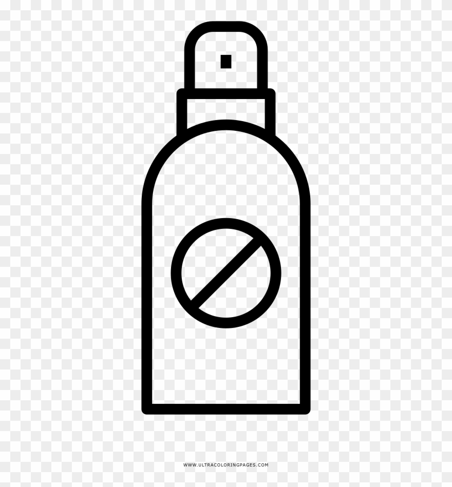 Insect Repellent Coloring Page - Line Art Clipart
