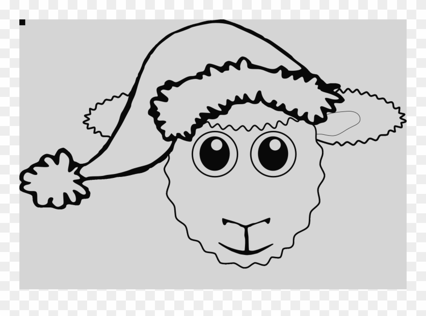Lamb Face Clip Art Face Sheep Clipart - Christmas Sheep Coloring Pages - Png Download