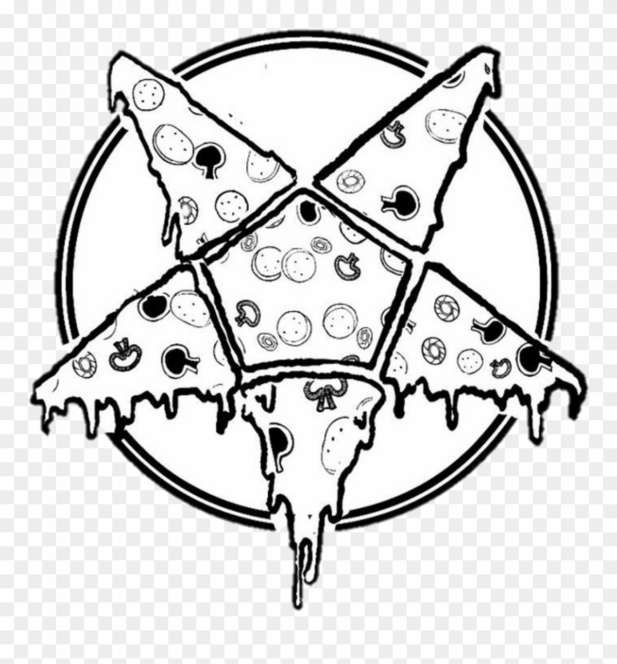 Pizza Sticker - Line Art Clipart