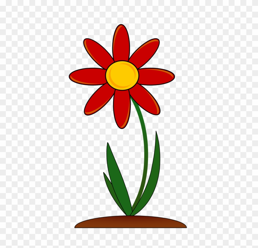 Download Red Flower Clipart - Red Flower Clip Art - Png Download