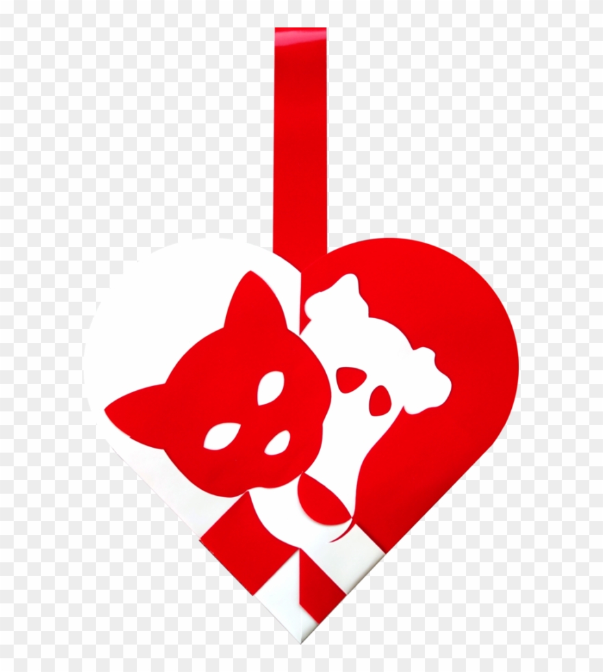 Julehjerte Hund Og Kat Imellem - Skabelon Til Julehjerter Clipart