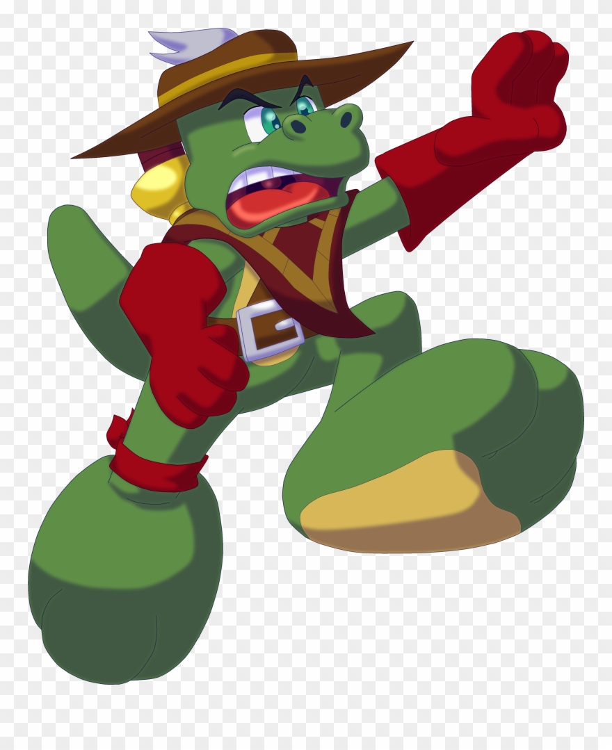 Crusader Gator - Jump - Cartoon Clipart