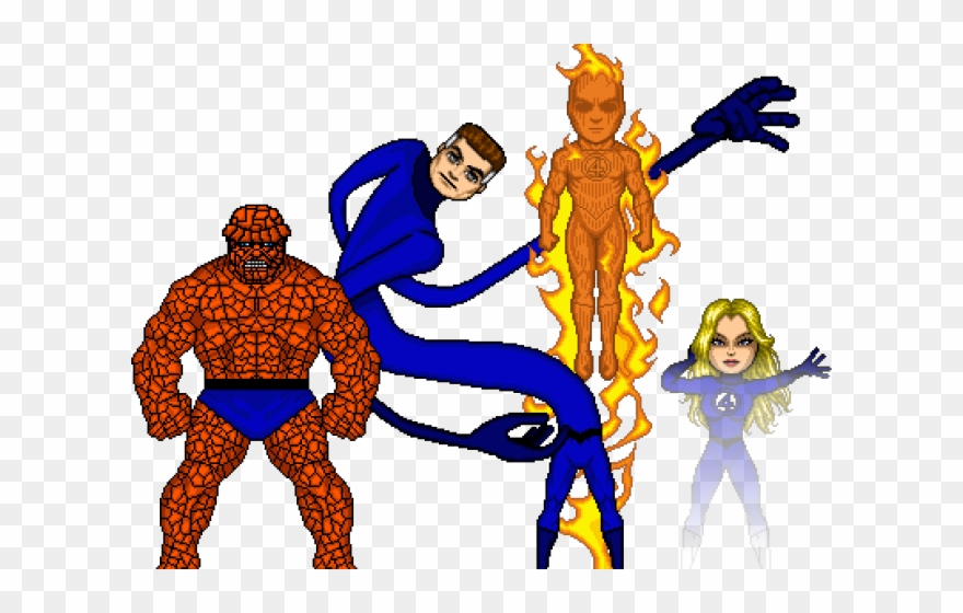 Human Torch Clipart Fantastic 4 - Fantastic Four Micro Hero - Png Download