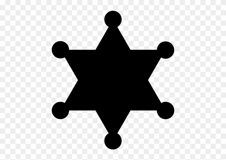 Sheriff Badge Rubber Stamp - Sheriff Badge Silhouette Clipart