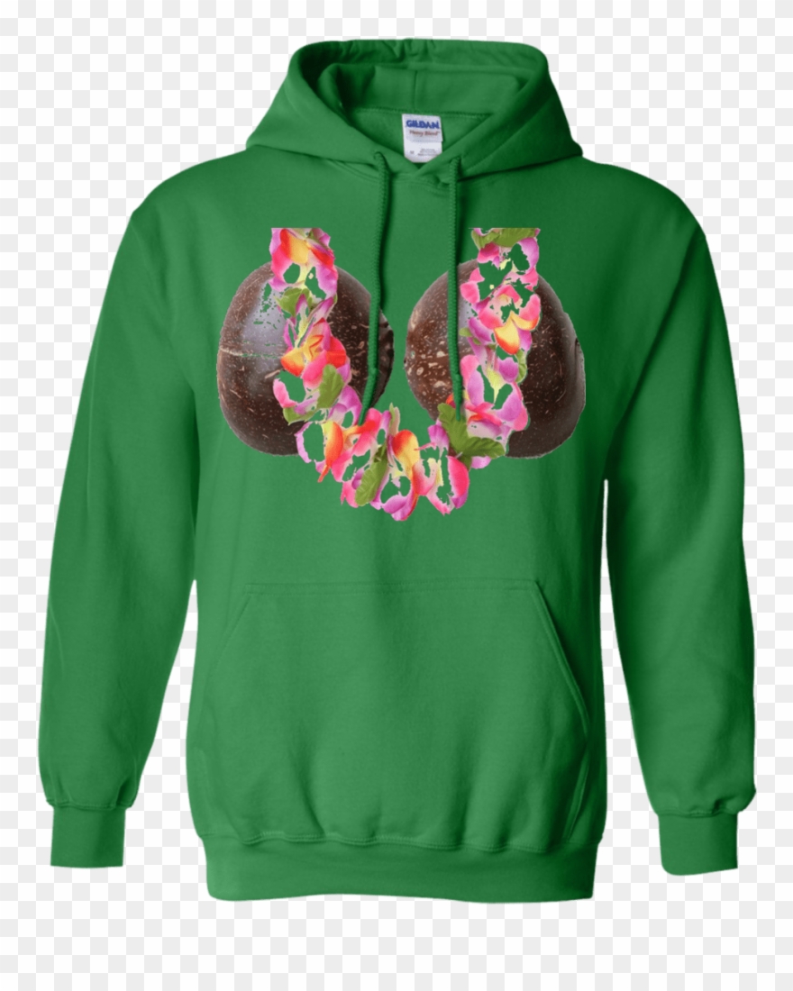 Hawaiian Luau Tiki Coconut Bra Flower Lei Tee Shirt - Sweatshirt Clipart