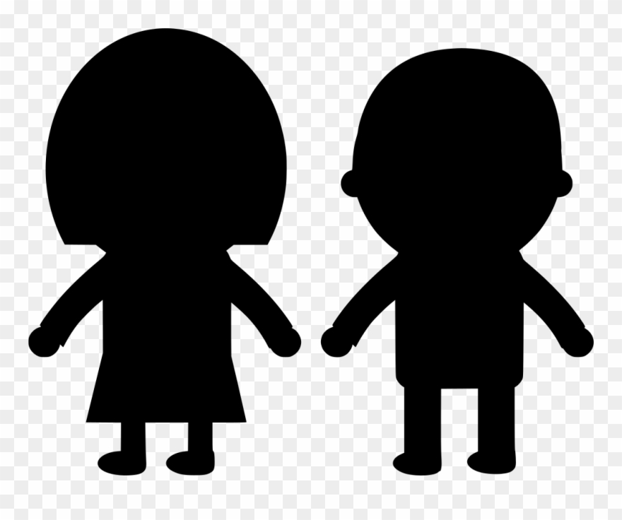 Download Png - Silhouette Of A Girl Cartoon Clipart