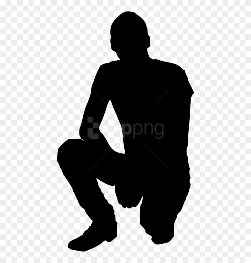 Free Png Man Silhouette Png - Man Silhouette Kneeling Clipart